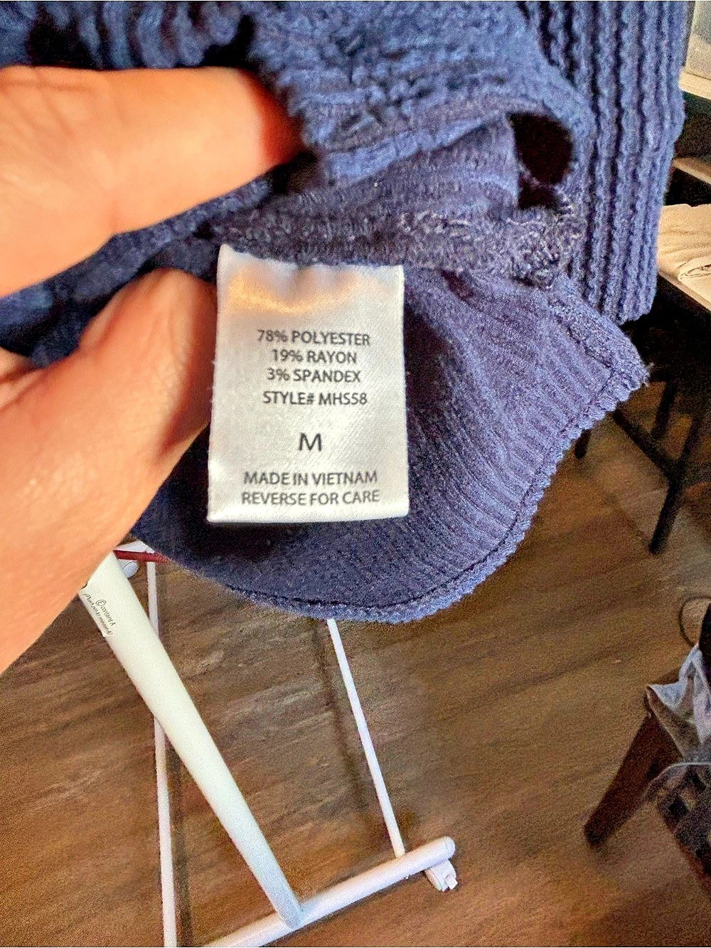 Andrée by Unit Ribbed Tunic Blue Size Medium - Picture 3 of 3